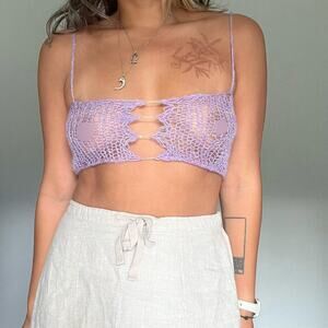 Mohair knitted cami chain closure